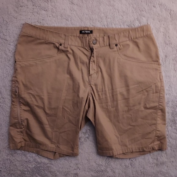 Arcteryx Shorts Mens 38 Phelix Chino Cotton Stretch 9.5 Hiking Performance Brown - Picture 2 of 11